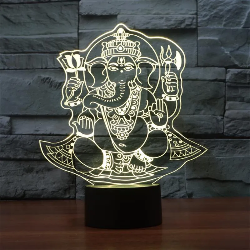 Ganesh светодиодный сенсорный RGB настольная лампа для рождественской атмосферы 3D