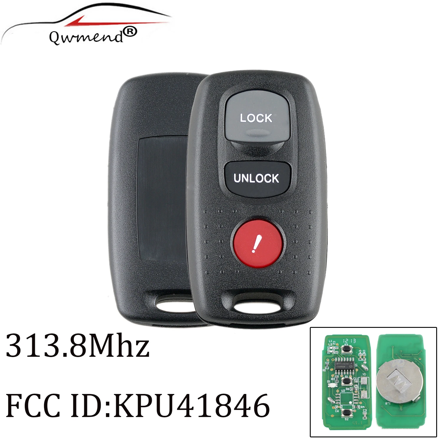 QWMEND KPU41846 3 кнопки Автомобильный Дистанционный ключ для Mazda 2004 2006 6 2003 2005 313 8 МГц