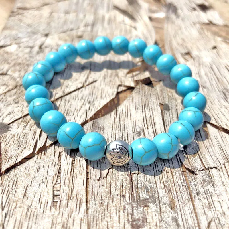 UAM Boho Hand Jewelry Natural Stone Beaded Bracelets &amp Bangles Plant Leaves Charm Bracelet Silver Multiple Layers Pulseras Women |