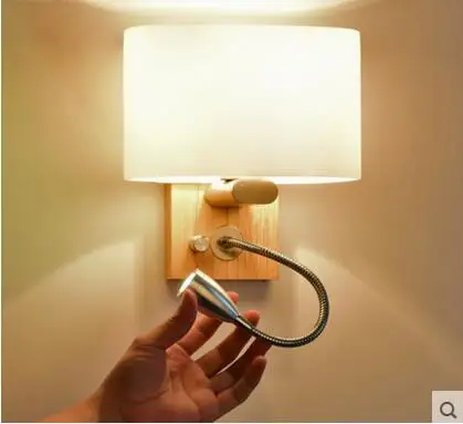 Деревянные настенные бра скандинавские Современные светодиодные Настенные