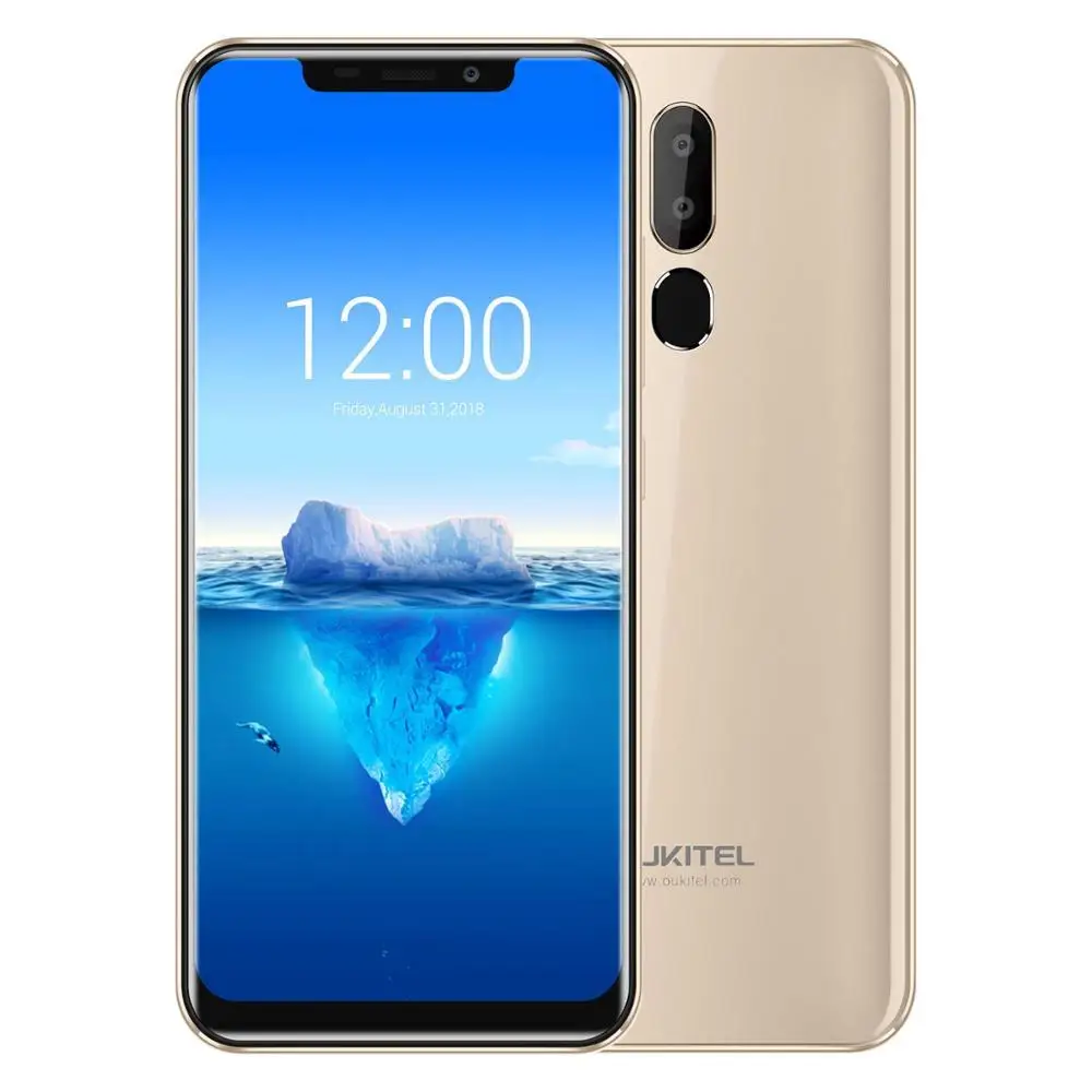 Oukitel C12 Pro 4G смартфон Android 8,1 2 Гб Оперативная память 16 Гб Встроенная память 6,1", ВЫСОКАЯ ЧЁТКОСТЬ, MT6739 4 ядра 8MP 3300 мАч Face ID GPS OTA мобильного телефона - Цвет: Золотой