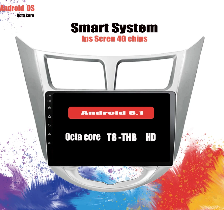 Автомобильный DVD плеер с GPS Навигатором 10 1 дюйма Android 0 2 din для Solaris Verna Accent gps