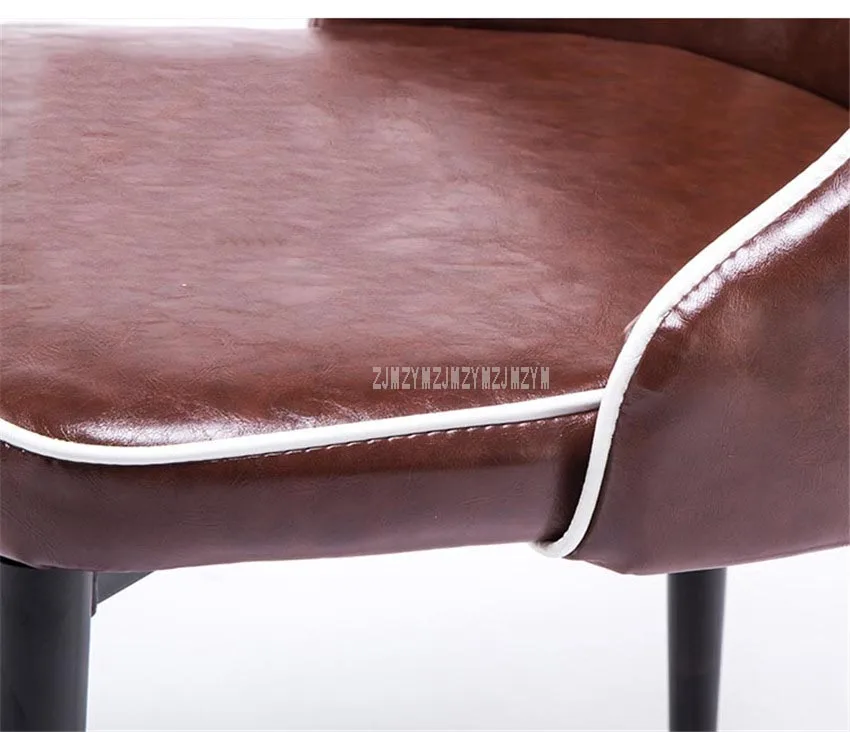 High Quality Modern Simple Oil Wax Leather Dining Chair For Dining Room Living Room Office Reception Chair Soft Seat Cushion