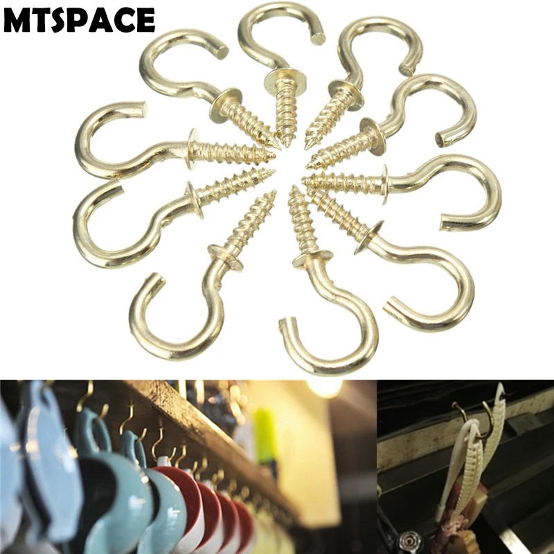 

MTSPACE 20 шт./компл. 1/2 дюйма латунные крючки для чашек с плечевым винтом подвесная вешалка для шляпы пальто Крючки для оборудования для дома и о...