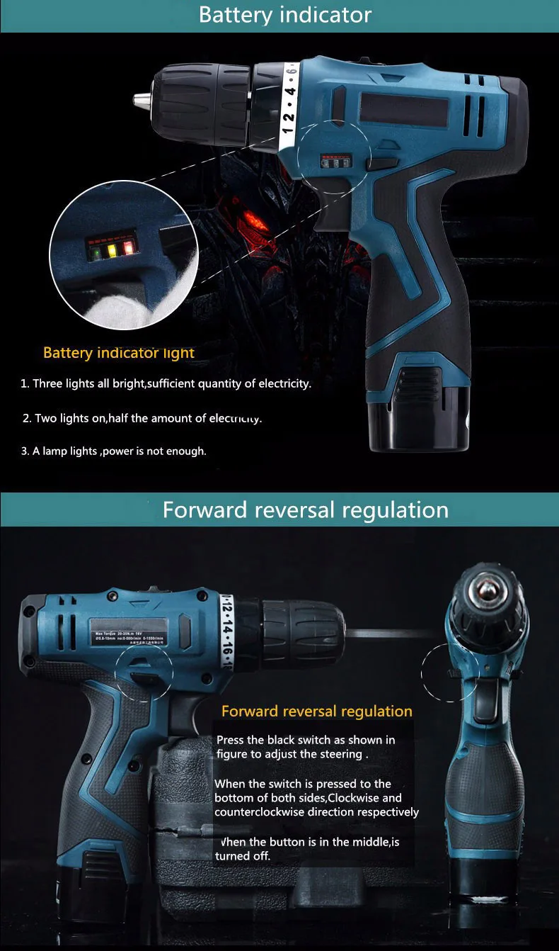 High-quality 12V multi-function power tools Cordless screwdriver with lithium battery Rechargeable mini electrical | Инструменты