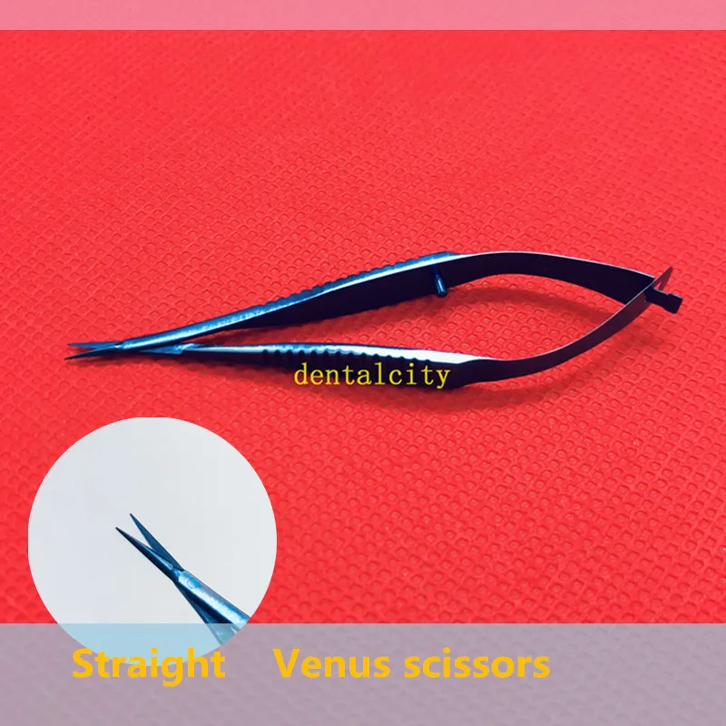 Titanium- Straight Ножницы из нержавеющей стали/титанового сплава для офтальмологической микрохирургии 8,5 см ножницы Venus хирургические инструменты - Цвет: Titanium- Straight