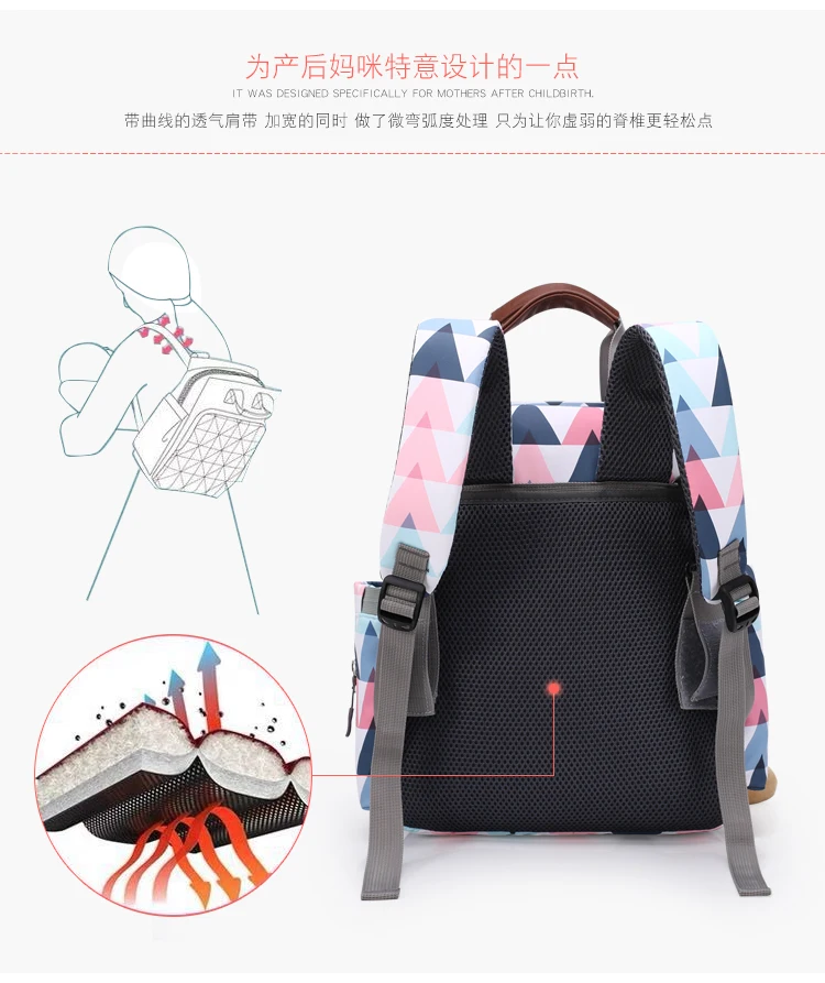 Large capacity maternity diaper bag baby care diaper bag backpack baby travel backpack handbag fashion