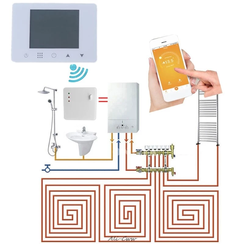 WiFi & RF беспроводной комнатный термостат настенный газовый котел с дистанционным