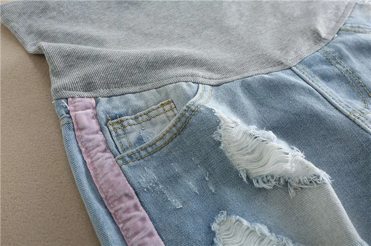 Модные брюки для беременных Одежда рваные джинсовые шорты с эластичным поясом |