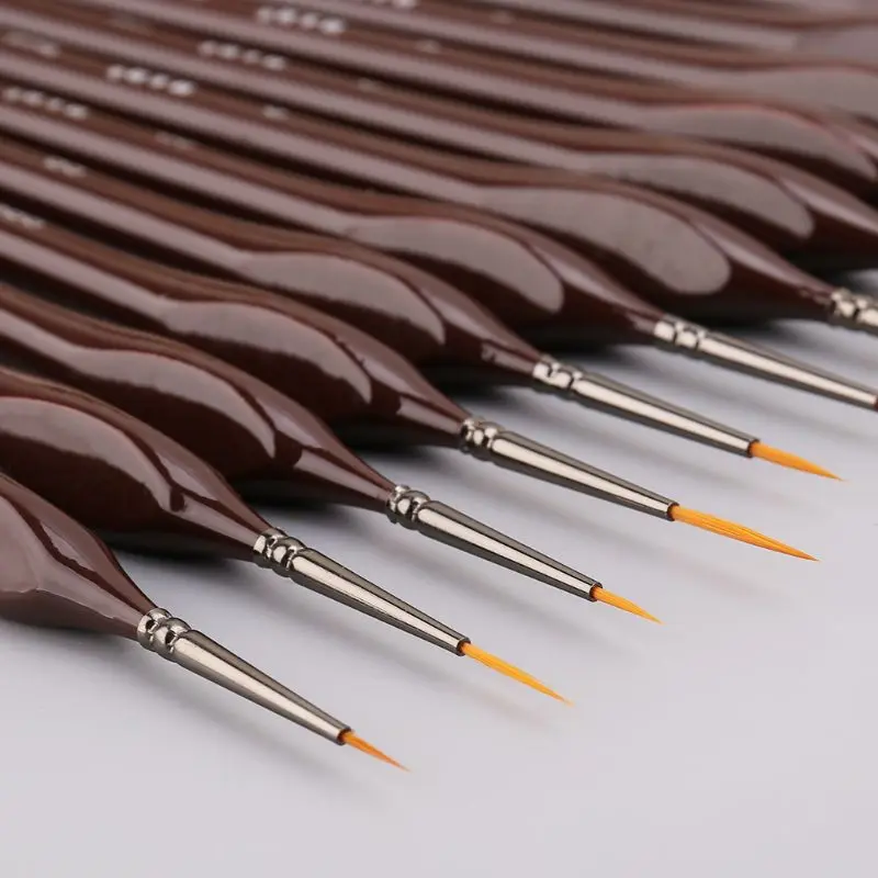 

12pcs Miniature Paint Brushes Detail Set For Fine Detailing Rock Painting Acrylic Watercolor Oil Supplies Kit Artist