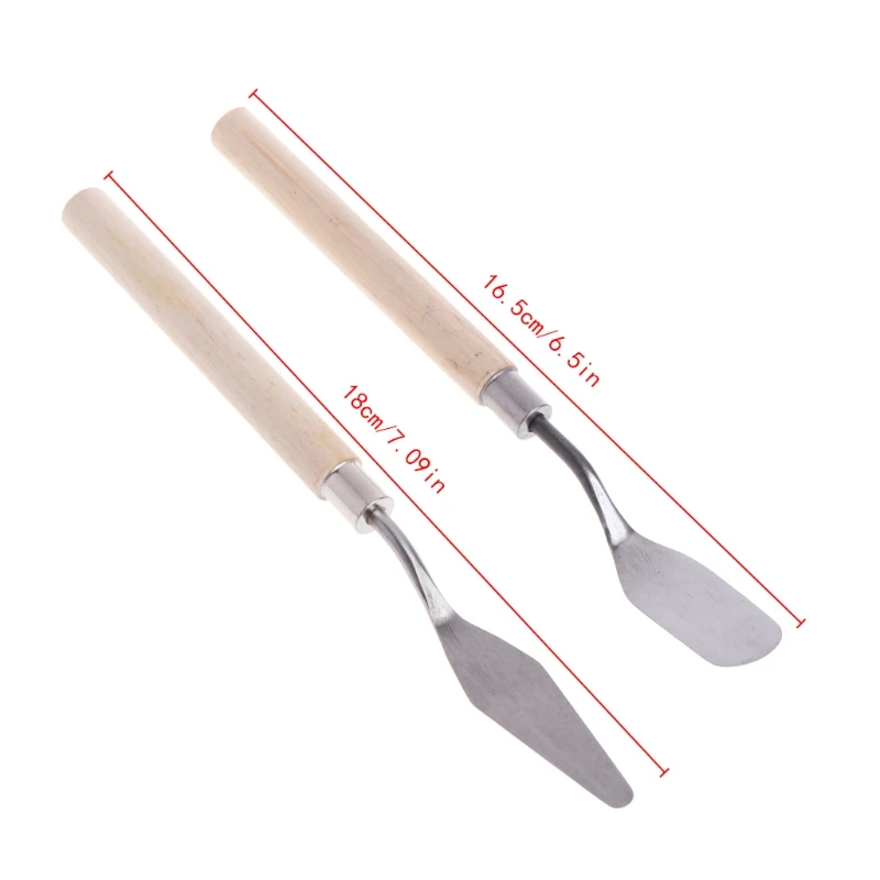 Hot 2Pcs Stainless Steel Palette Knife Spatula Scraper for Mixing Art Oil Painting MAR-30 | Канцтовары для офиса и дома