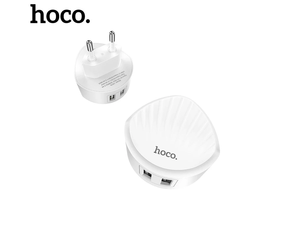 HOCO C67 USB вилка зарядное устройство 2.4A быстрая зарядка двойной USB зарядное устройство порты путешествия зарядка на айфон iphone 7 8 X samsung S10 Xiaomi зарядка для телефона