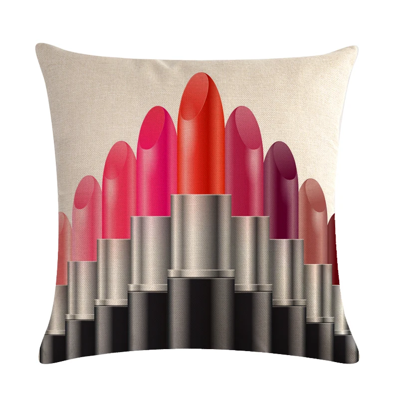 45*45 наволочка для подушки в виде губной помады хлопковая льняная диванной на