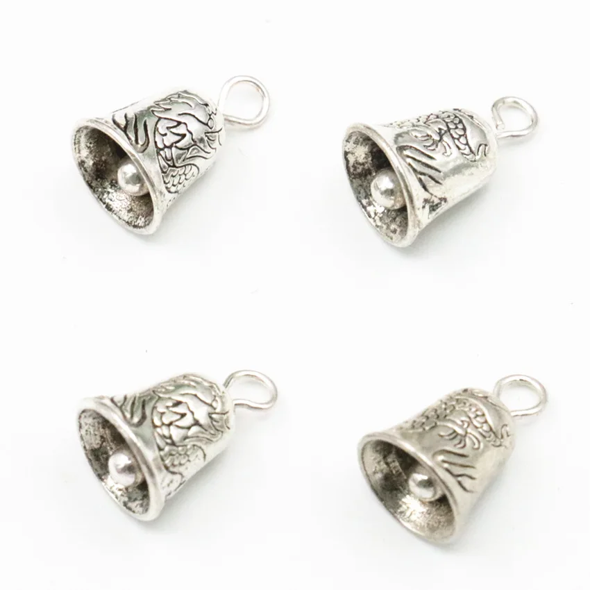 Оптовая продажа 20 шт. тибетские Серебристые подвески в форме колокольчика