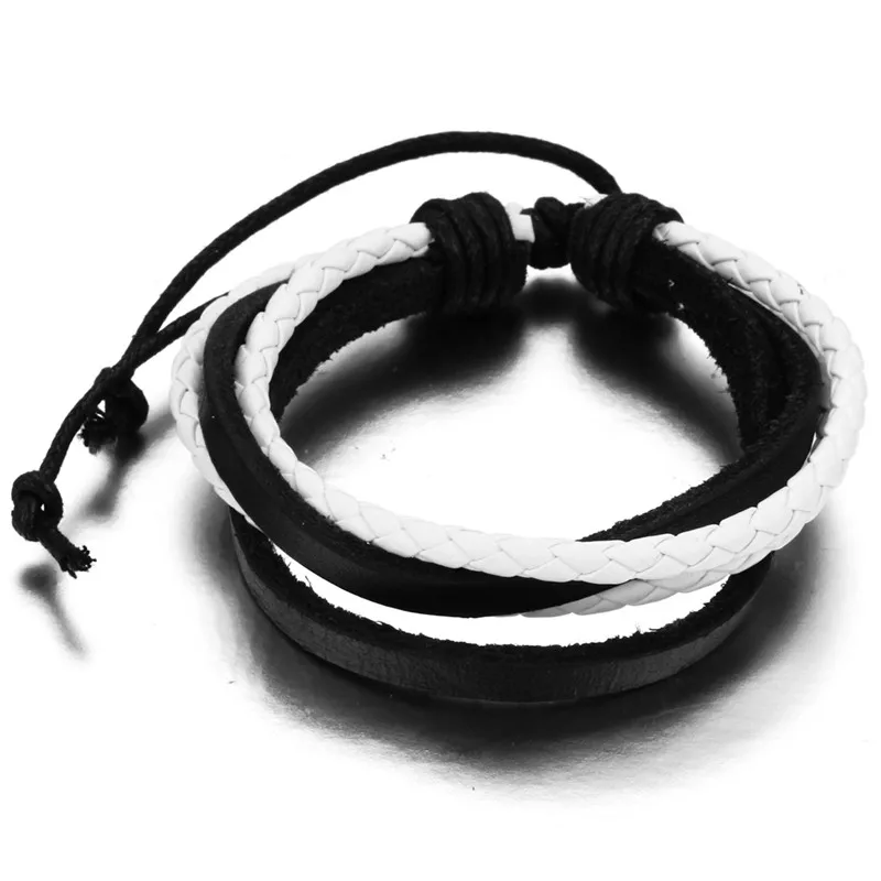 Популярные браслеты ручной работы с кожаной окантовкой вязаные из воловьей кожи