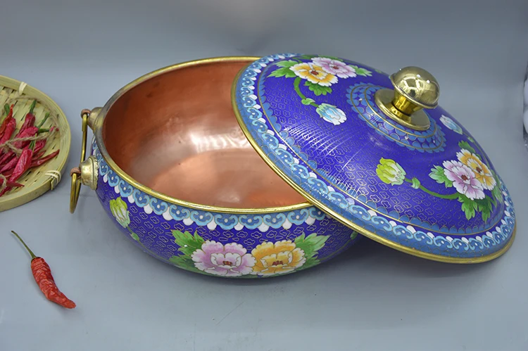 Cloisonne электромагнитная печь фиолетовый медный горячий горшок утолщенная