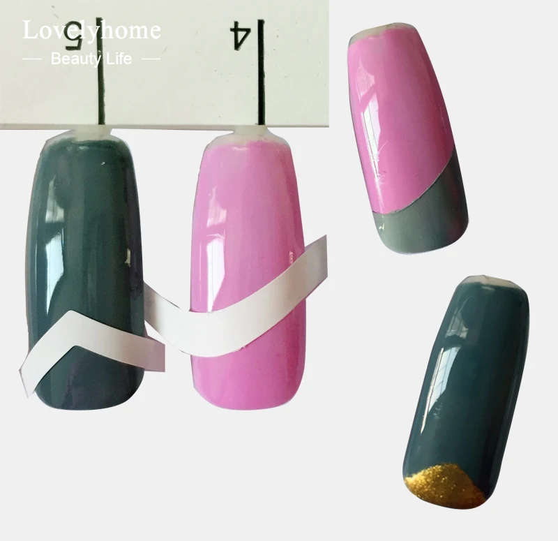 24 шт. форма ногтей руководство Стикеры Советы Французский маникюр Nail Art Наклейки