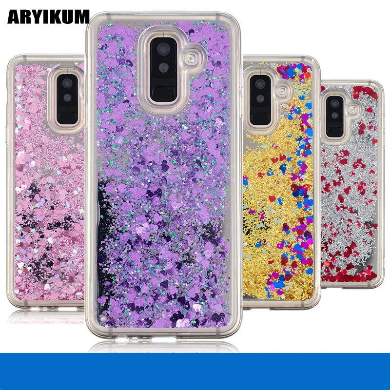 For Samsung A6 2018 Case Galaxy A6Plus Liquid Glitter Silicone Transparent Phone Cases Plus |