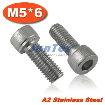 100pcs/lot DIN912 M5*6 Stainless Steel A2 Hex Socket Head Cap Screw | Обустройство дома