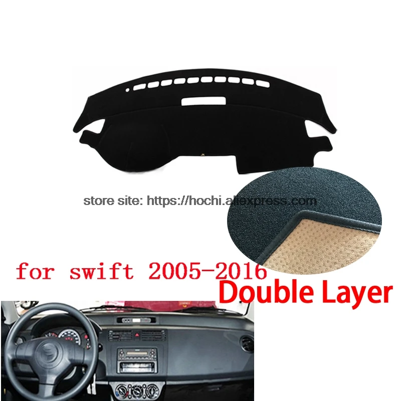 Двухслойный силикагелевый коврик для приборной панели автомобиля suzuki Swift 2005-2016