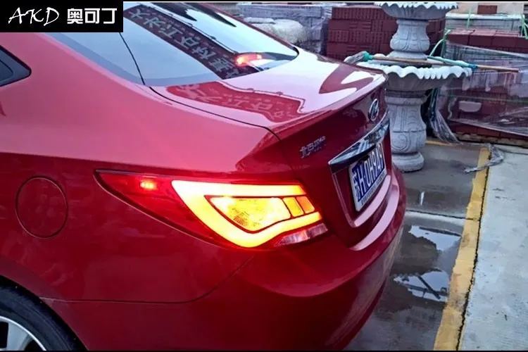 Автомобильный Стайлинг светодиодный задний фонарь для hyundai Accent задние фонари Solaris Verna задний фонарь DRL+ сигнал поворота+ тормоз+ Обратный Авто аксессуары