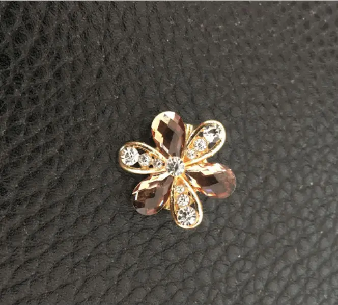 gold brown Маленькие милые лепестки брошь с малой Заколкой акриловая брошь мусульманский Сплав Брошь Кнопка ювелирные изделия - Окраска металла: gold brown