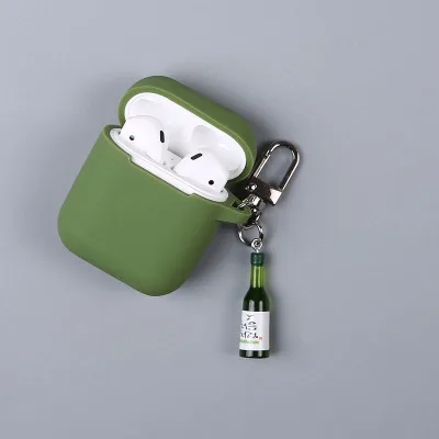 AS-87 Модные бутылка пива брелок для ключей наушники чехол для Apple Airpods Аксессуары Силиконовый чехол key holder подарок - Цвет: AS-87