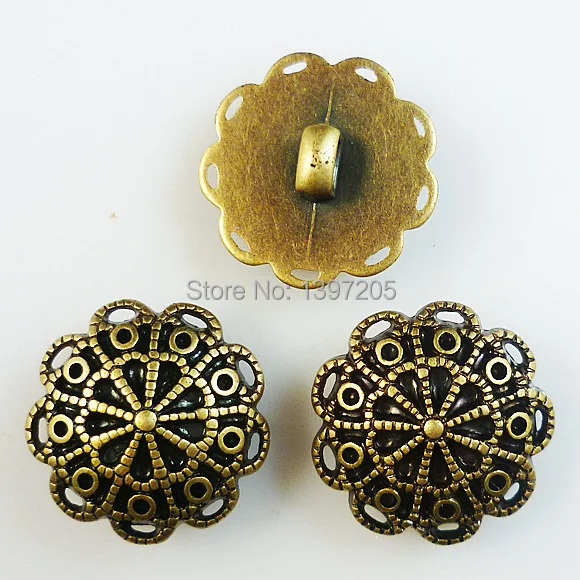 Бронзовые кружевные крашеные пуговицы из смолы 20 шт. 22 мм пальто сапоги