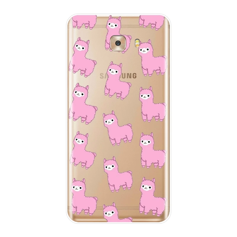 Чехол для телефона Samsung Galaxy C5 C7 C8 силиконовый чехол Kawaii милый Альпака животное