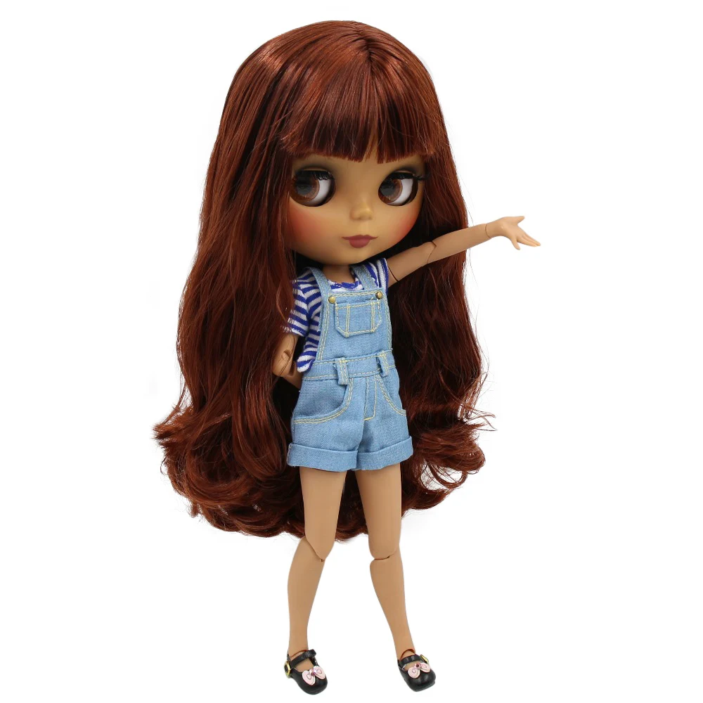 Ледяной DBS Blyth кукольные 1/6 bjd шарнирное тело темной кожи матовый уход за кожей