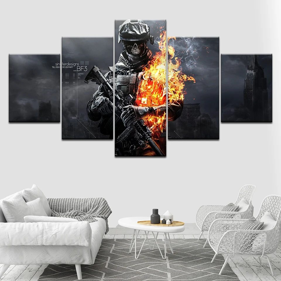 Игровой постер Battlefield 3 5 шт. HD обои Художественная печать на холсте современный