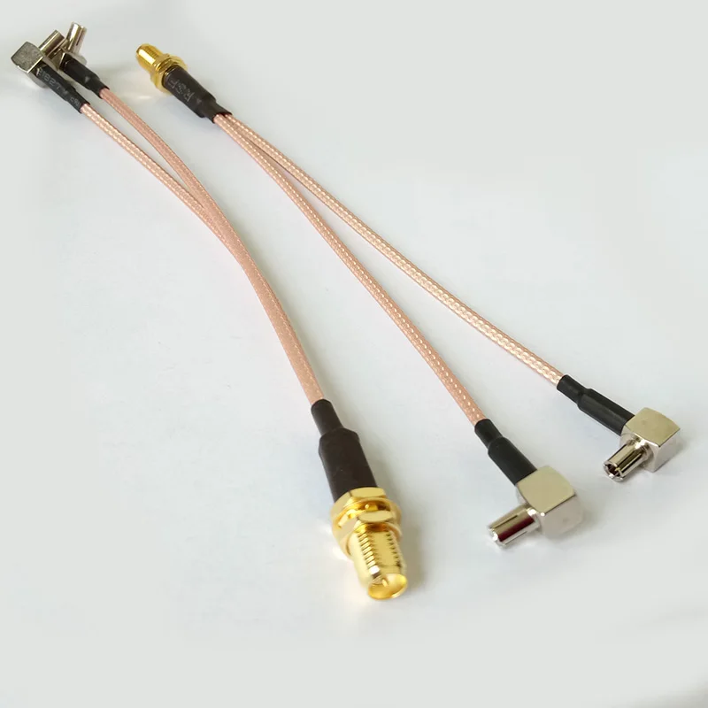 1 шт. Антенна удлинитель RP-SMA Женский до 2 X TS9 разъем сплиттер Y Тип кабель косичка для HUAWEI/zte 3g/4G модем антенна