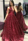 Высококачественные вечерние платья с блестками 2019, официальная Женская праздничная одежда, вечерние платья знаменитостей, индивидуальный пошив