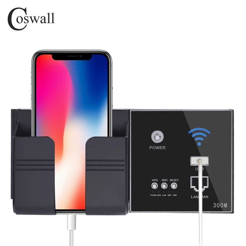 COSWALL 300 м настенный встроенный беспроводной AP роутер USB порт для зарядки 1500ма