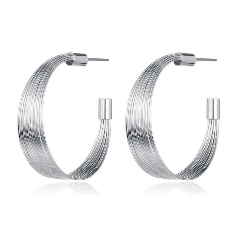 Shineland 2020 Модные роскошный клип серьги металлические bijoux трендовые для женщин