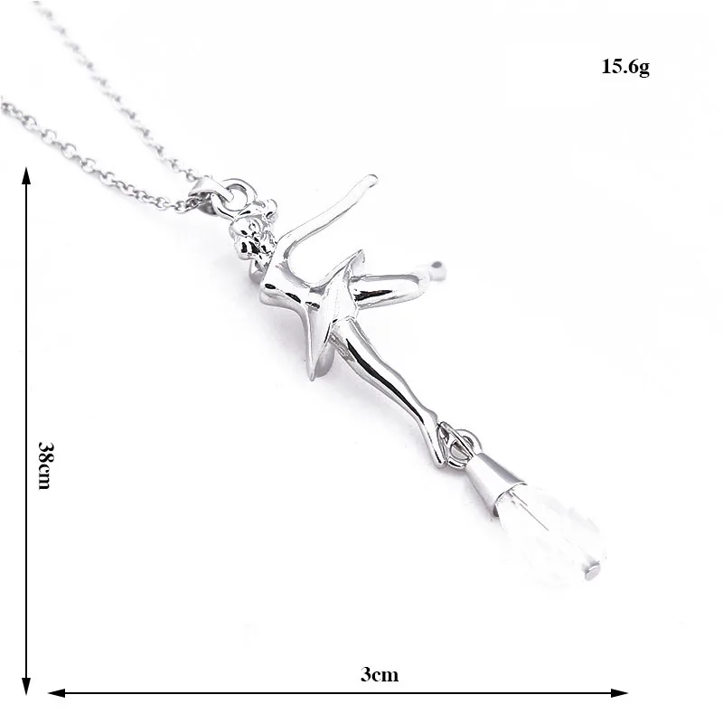 Twinkle Ballet Girl Dancer Dancing Rhinestone Pendant Chain Drop Necklaces | Украшения и аксессуары