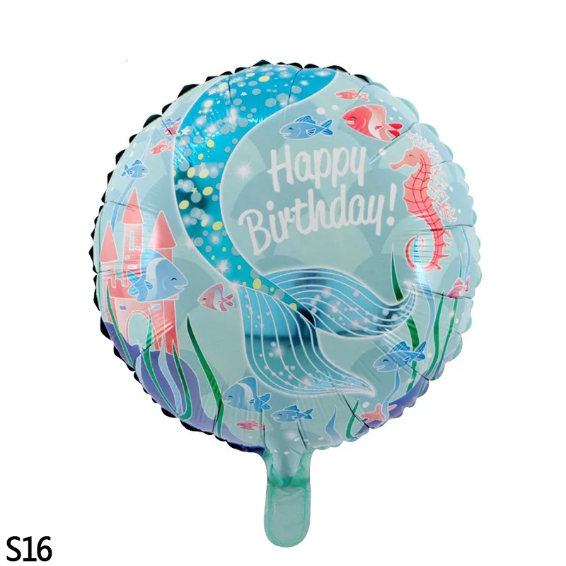 S16 18 дюймов Globos фольгированные шары «С Днем Рождения» детский душ надувные игрушки баллон из гелий круглый воздушный шар для детской вечеринки - Цвет: S16