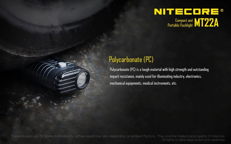 NITECORE MT22A 260 люменов CREE XP-G2(S3) светодиодный светильник, вес, размер ладони, портативный светильник-вспышка, от батареек 2AA
