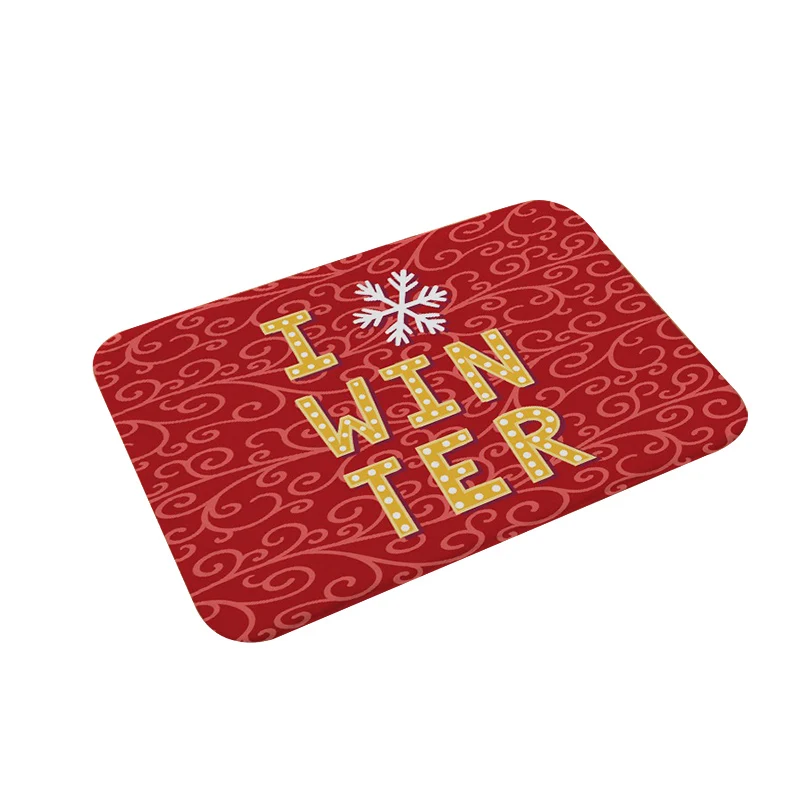 Snowflake Рождественский напольный коврик, коврик, мультяшный снеговик, фланелевый Придверный коврик, дизайн веселого Рождества, напольный коврик, дверной, кухонный, спальный, Противоскользящий коврик - Цвет: Snowflake