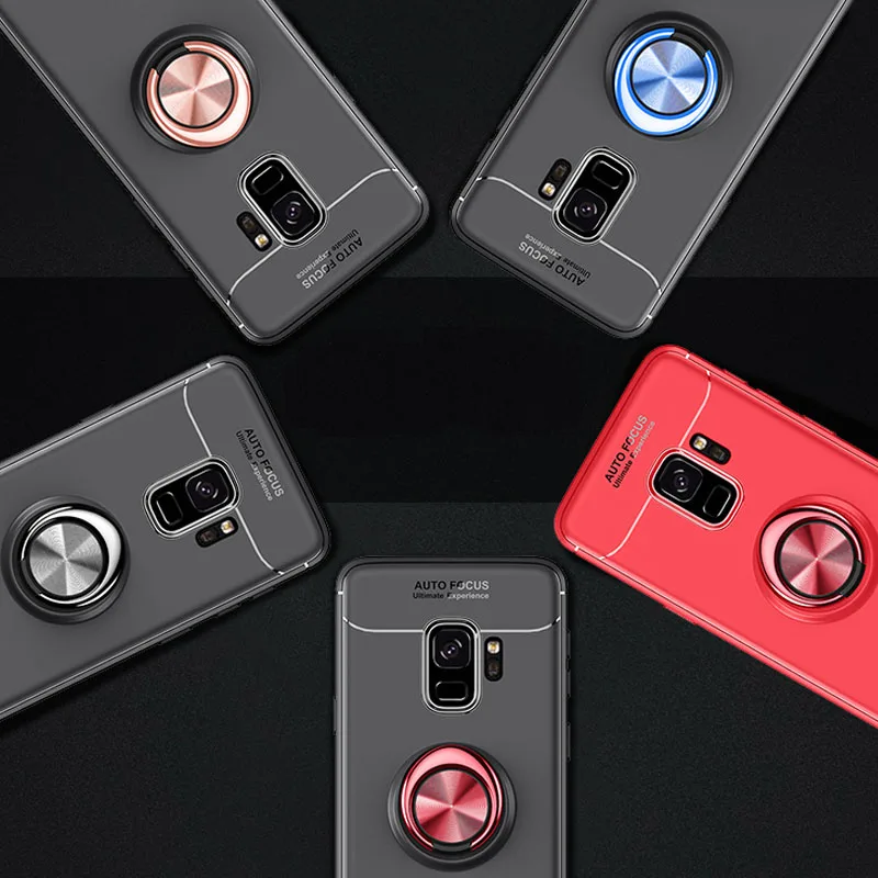 Гибридный чехол с магнитным кольцом и подставкой для пальцев для Samsung Galaxy J3/J5/J7 Pro EU версии, ультратонкий матовый чехол из мягкого геля TPU.