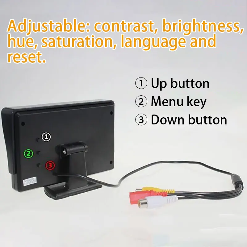 Черный 4 3 дюймовый автомобильный монитор яркого цвета DC 12V TFT lcd AV VGA авто заднего