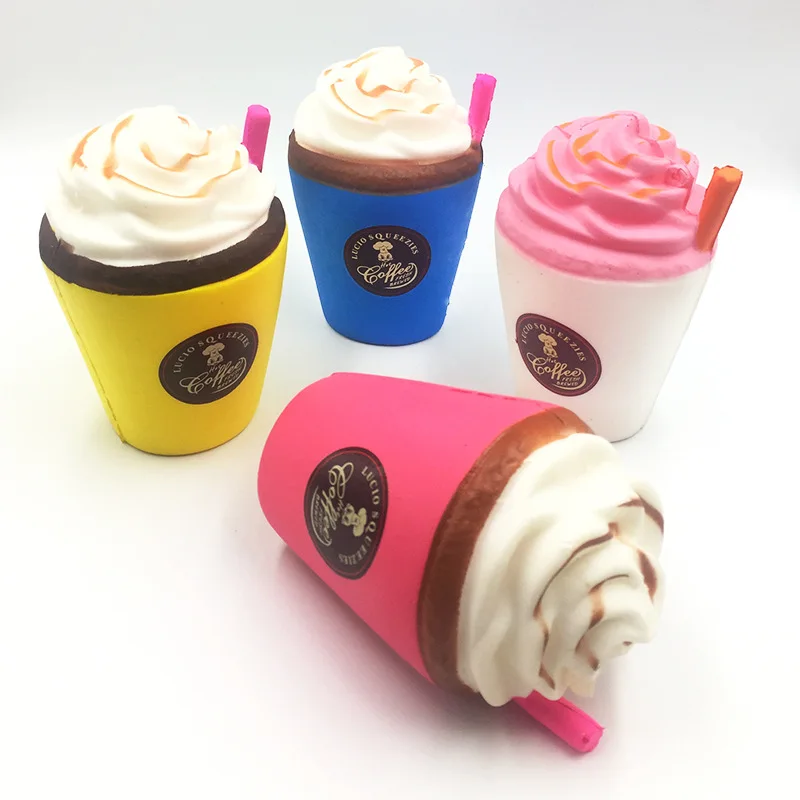 

Anti stress Squishy Toys For Children Slow Rising Coffee Cup PU Ice Cream Key Chain Cute Decoration Entertainment Wholesale