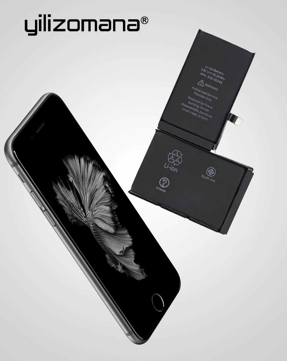 YILOZOMANA аккумулятор для телефона 2716 мАч для iPhone X Замена батареи бесплатные инструменты Розничная упаковка