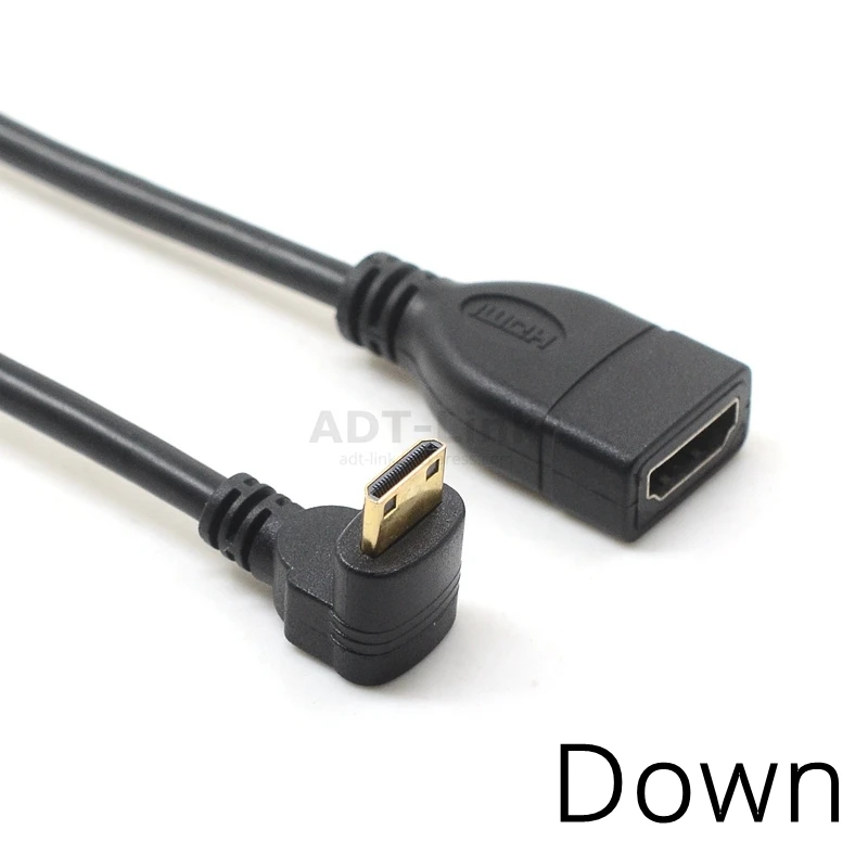 10 см вверх вниз правый левый угловой мини HDMI штекер гнездо кабель для ноутбука ПК