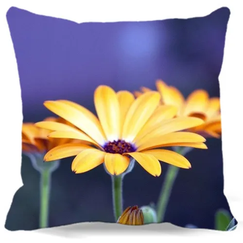 Саншайн желтая хризантема хлопок полиэстер фиолетовый наволочка для подушки 16