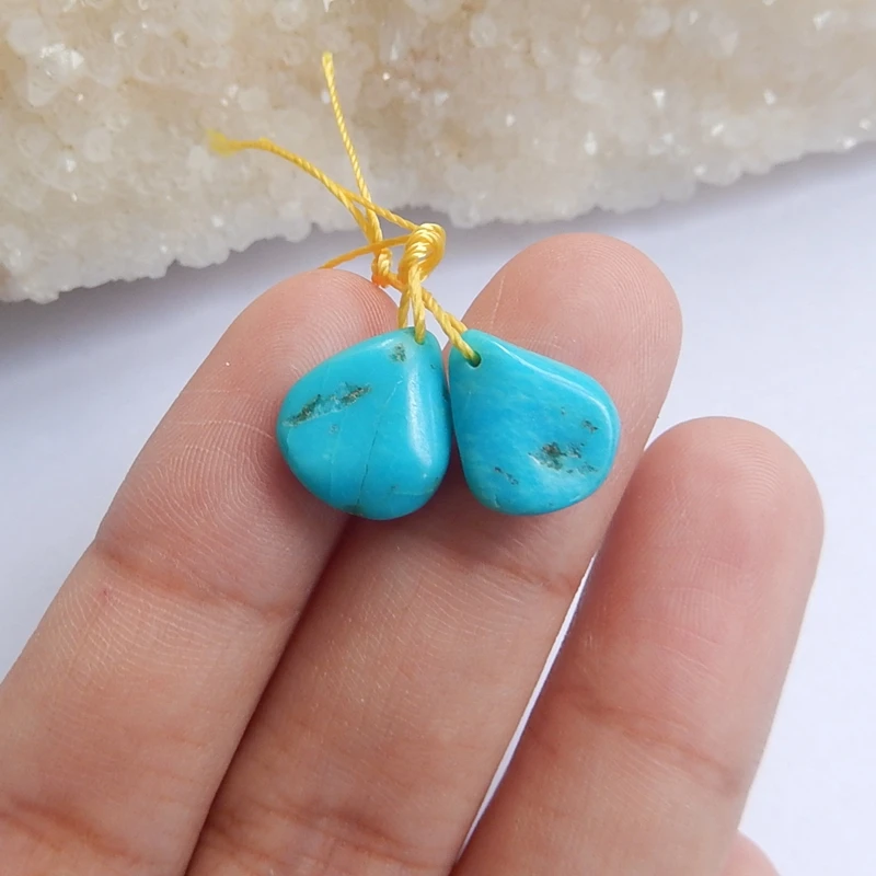Natural Stone Turquoise Small Earring Bead 13x11x4mm 1.3g Beauty Jewelry Earrings | Украшения и аксессуары