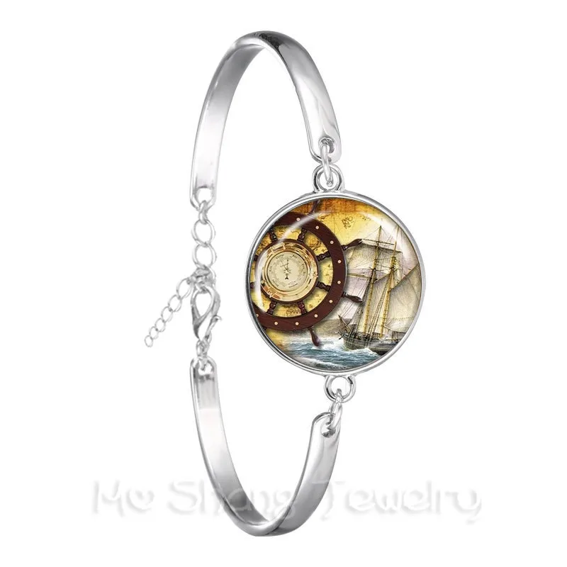 Браслет с компасом в стиле старого мира Ювелирное Украшение морским кораблем