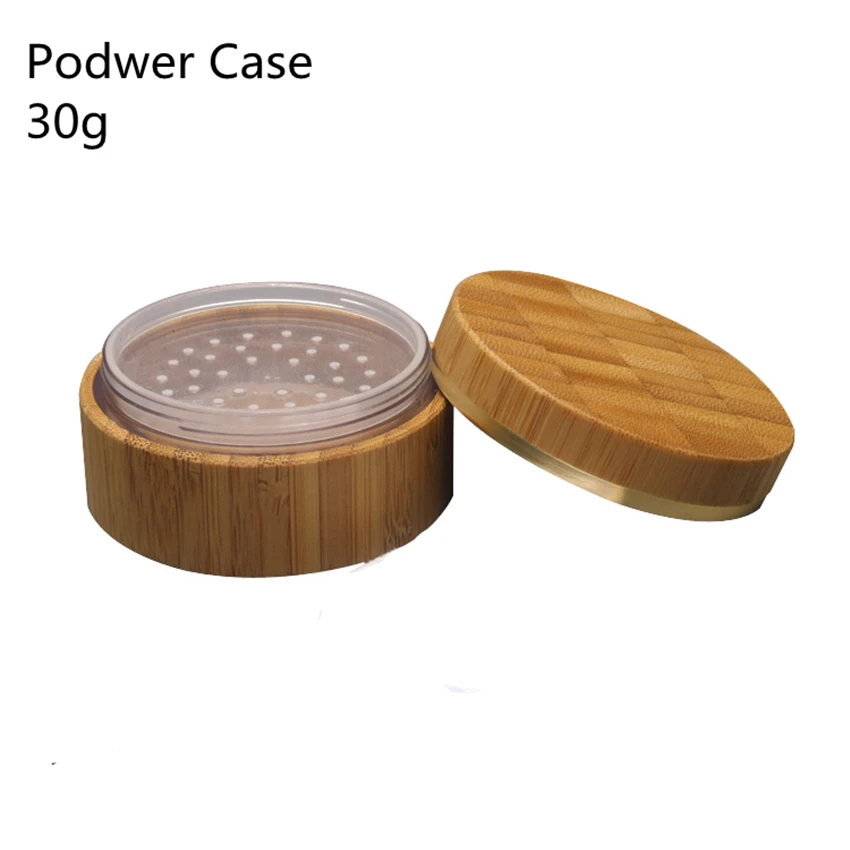 

20pcs 30g Bamboo Plastic Powder Jar with Bamboo Empty Powder Case Cosmetic Container Bamboo Compact Empty Cushion Compact