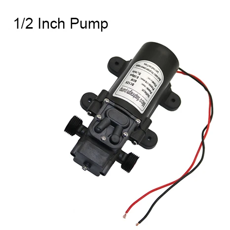 

Электрический водяной насос с автоматическим переключателем, 12 В, 5 л, черная миниатюрная мембранная помпа высокого давления с охлаждением, мойка распылением с двойной резьбой