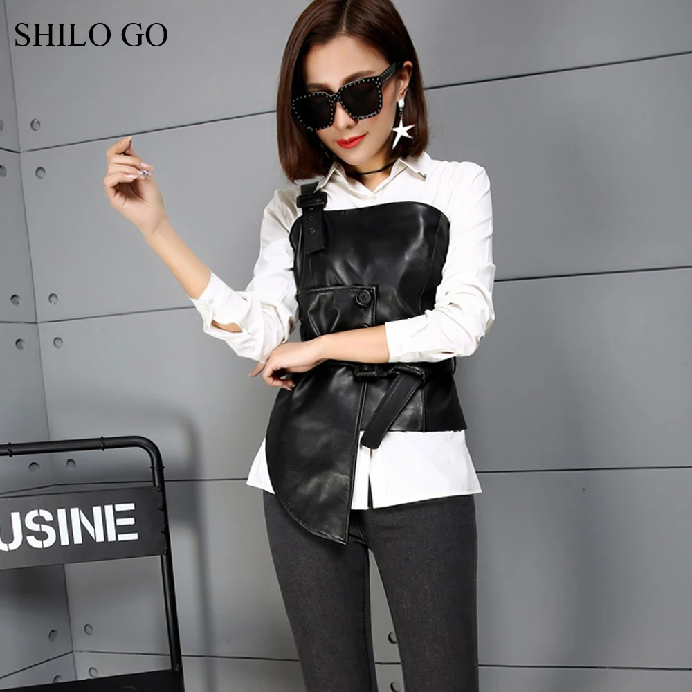 Блузка SHILO GO Женская осенняя из натуральной овчины|blouse fashion|fashion blousesleather blouse |